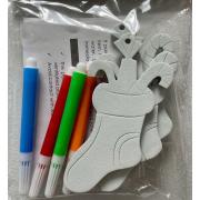 Украшения для раскрашивания "Чулок" Chomik, комплект 3 шт, 10 см и фломастеры 4 шт
