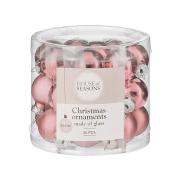 Елочные стеклянные шарики «House of Seasons» комплект 24 шт, Ø 2,5 см, розовые
