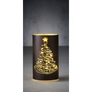 Светильник декоративный стеклянный "Luca Lighting", led 15, 9*15 см, черный, елочка, 3АА