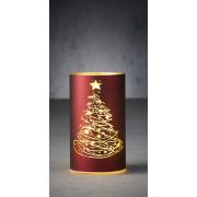 Светильник декоративный стеклянный Luca Lighting, led 15, 9*15 см, красный, елочка, 3АА