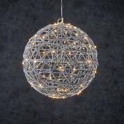 Шар декоративный серебряный, 33 см, 80 led "Luca Lighting"