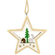 Декоративная подвеска 10 см, Звезда, деревянная, House of Seasons