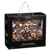 Елочные стеклянные шары Mica Decorations компл. 42 шт, Ø 7/6/5 см, шоколад