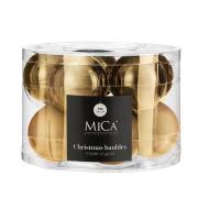 Елочные стеклянные шары Mica Decorations компл. 10 шт, Ø 6 см, золотые