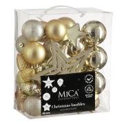 Елочные пластиковые шары и украшения Mica Decorations компл. 40 шт, Ø 8/7/6 см, шампань