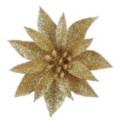 Цветок декоративный на клипсе Mica Decorations 10 см, 3 шт, золотистая