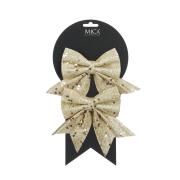 Бант декоративный золотистый Mica Decorations 13 см, 2 шт
