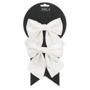 Бант декоративный белый велюр Mica Decorations 13 см, 2 шт