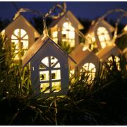 Гирлянда электрическая Chomik, домики, 10 LED, 1.8 м, теплый белый, батарейки