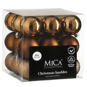 Елочные пластиковые шары Mica Decorations комплект 27 шт, Ø 6 см, шоколад
