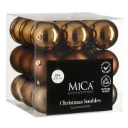 Елочные пластиковые шары Mica Decorations комплект 27 шт, Ø 8 см, шоколад