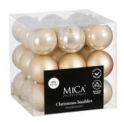 Елочные пластиковые шары Mica Decorations комплект 27 шт, Ø 8 см, кремовые