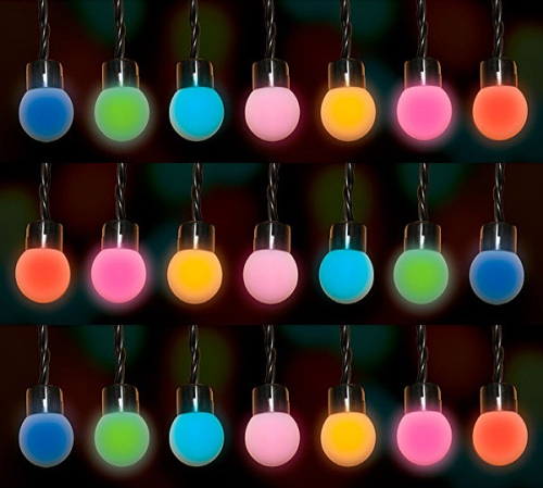 Гирлянда "Шарики", "Luca Lighting", 7,9 м, 50 LED, цветная мерцающая