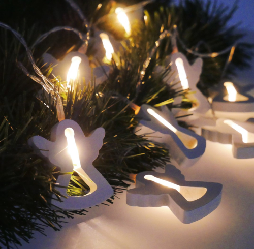 Гирлянда электрическая Chomik, ангел,  10 LED, 1.65 м, теплый белый, батарейки