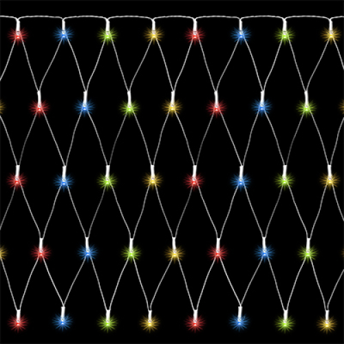 Гирлянда 2х2 м., "Сетка" "Jumi", 200 LED, цвет мультицветной