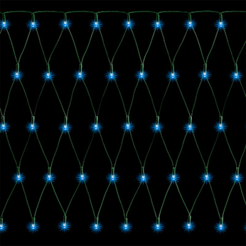 Гирлянда "Сетка", 100 LED, 1x1 м, цвет голубой