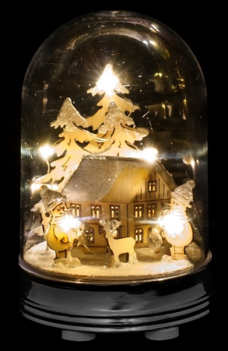 Украшение декоративное настольное, 9 см, "Зимняя сцена, домик", "Luca Lighting"