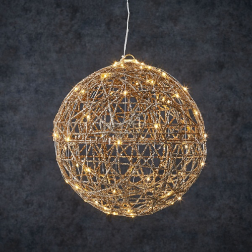 Шар декоративный шампань, 33 см, 80 led "Luca Lighting"
